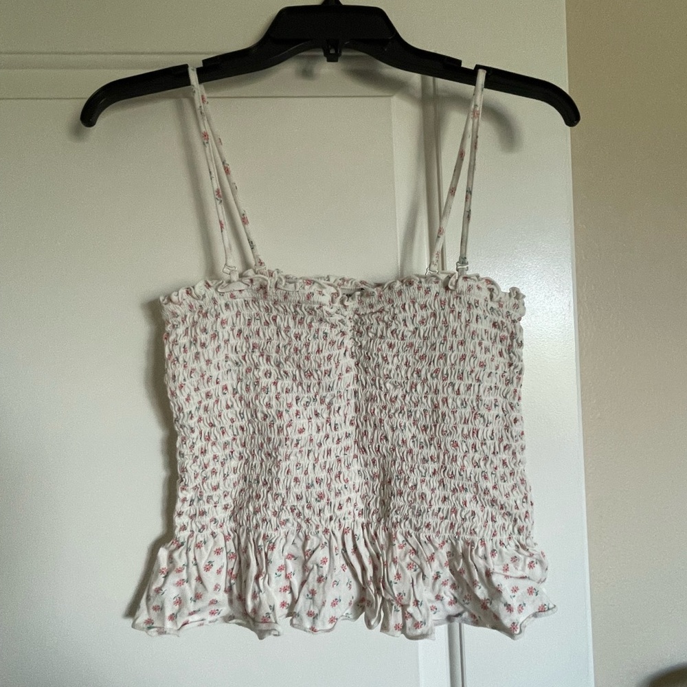 American Eagle Smocked Tank with Ruffles